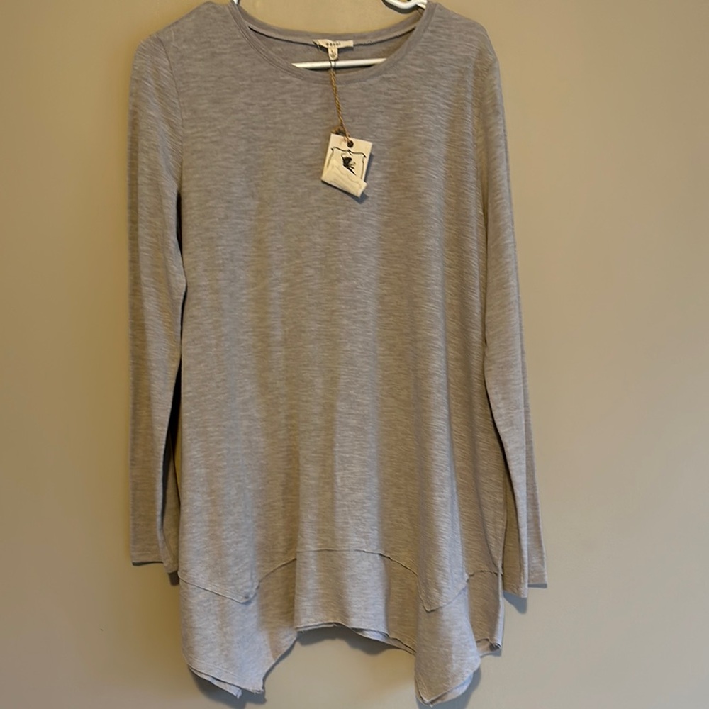 Easel Gray Long Sleeve Women's Top